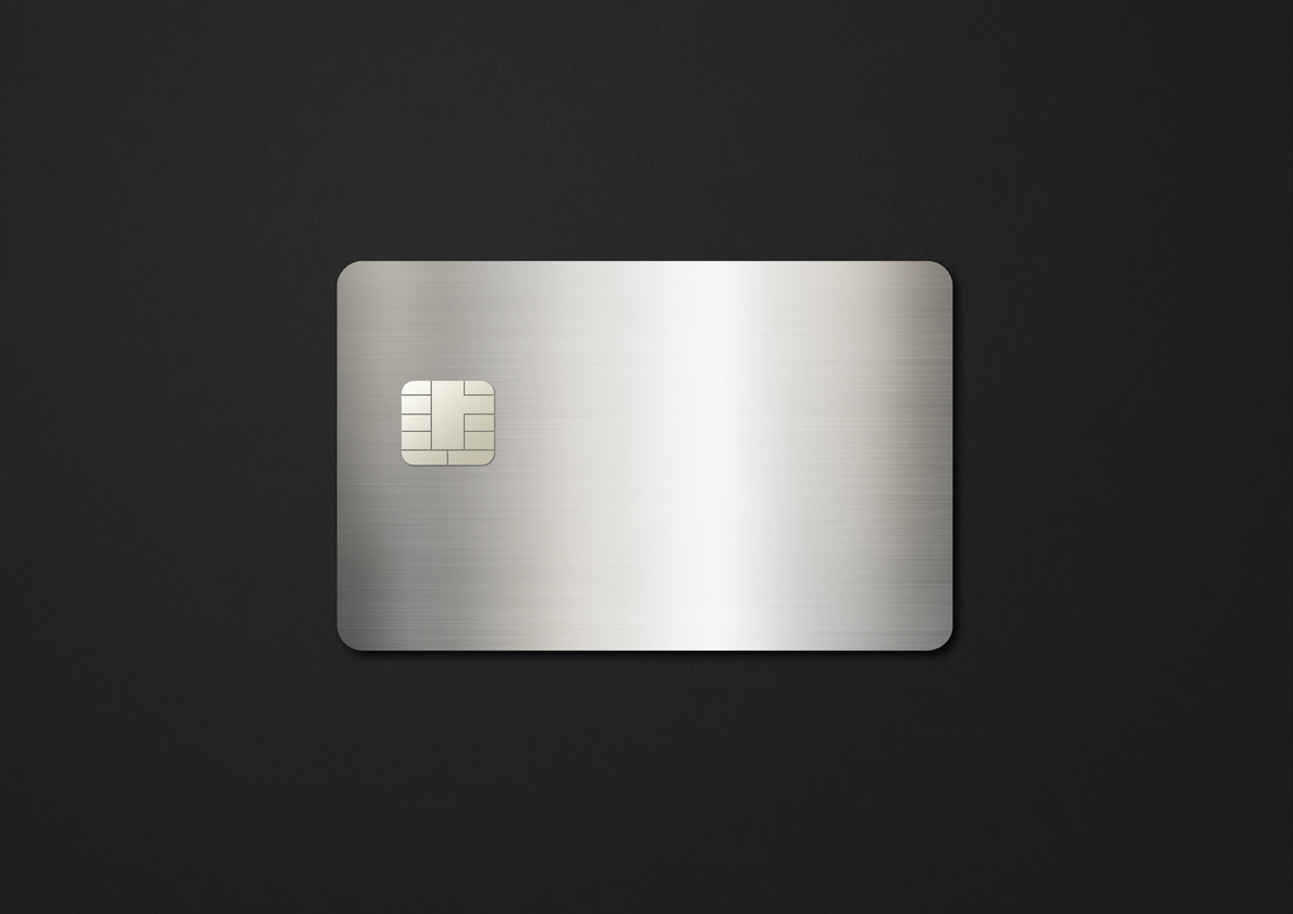 Silver Credit Card on a Black Background